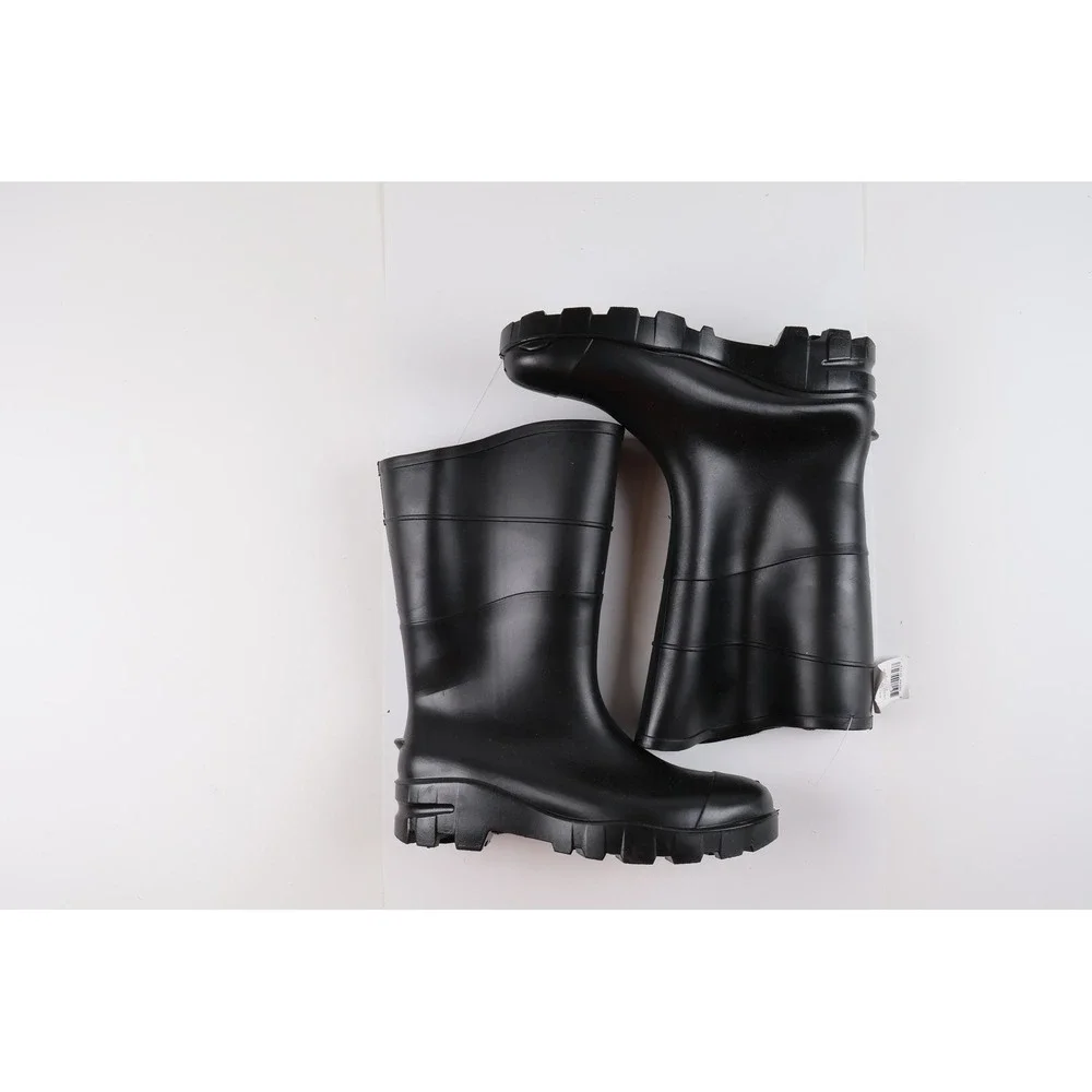 Unbranded Rain Boots Rubber Waterproof Lug Sole Black Size 10 NWT